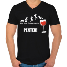 PRINTFASHION Vicces boros hét - Férfi V-nyakú póló - Fekete férfi póló