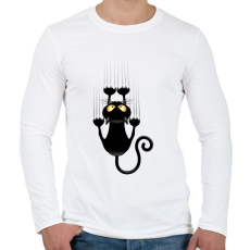 PRINTFASHION Vicces cicás póló - Férfi hosszú ujjú póló - Fehér