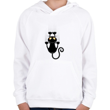 PRINTFASHION Vicces cicás póló - Gyerek kapucnis pulóver - Fehér gyerek pulóver, kardigán