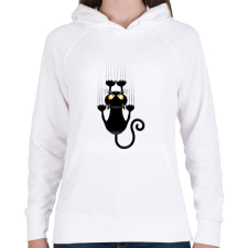 PRINTFASHION Vicces cicás póló - Női kapucnis pulóver - Fehér női pulóver, kardigán