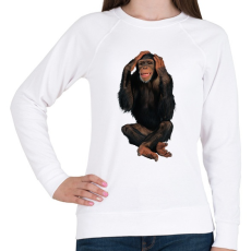 PRINTFASHION Vicces Csimpánz - Női pulóver - Fehér