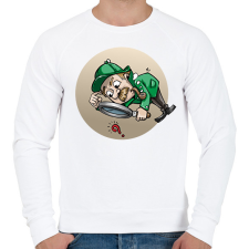 PRINTFASHION Vicces detektív póló minta - Férfi pulóver - Fehér férfi pulóver, kardigán