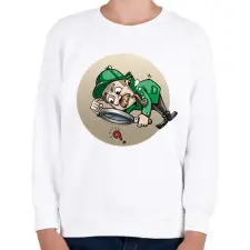 PRINTFASHION Vicces detektív póló minta - Gyerek pulóver - Fehér gyerek pulóver, kardigán