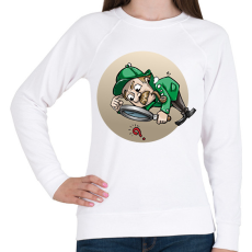 PRINTFASHION Vicces detektív póló minta - Női pulóver - Fehér