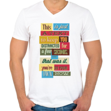 PRINTFASHION Vicces Felirat - Férfi V-nyakú póló - Fehér