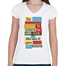 PRINTFASHION Vicces Felirat - Női V-nyakú póló - Fehér női póló
