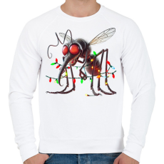 PRINTFASHION Vicces gonosz karácsonyi szúnyog - izzósorral - Férfi pulóver - Fehér