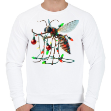 PRINTFASHION Vicces gonosz karácsonyi szúnyog - izzósorral - Férfi pulóver - Fehér férfi pulóver, kardigán