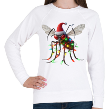 PRINTFASHION Vicces gonosz karácsonyi szúnyog - izzósorral - Női pulóver - Fehér női pulóver, kardigán