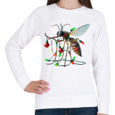 PRINTFASHION Vicces gonosz karácsonyi szúnyog - izzósorral - Női pulóver - Fehér női pulóver, kardigán