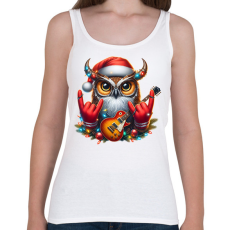 PRINTFASHION Vicces karácsonyi gitáros rocker party bagoly - Női atléta - Fehér