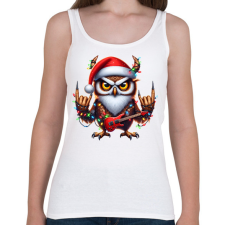 PRINTFASHION Vicces karácsonyi gitáros rocker party bagoly - Női atléta - Fehér női trikó