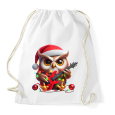 PRINTFASHION Vicces karácsonyi gitáros rocker party bagoly - Sportzsák, Tornazsák - Fehér tornazsák