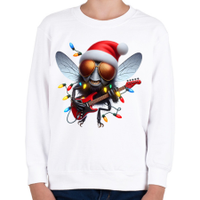 PRINTFASHION Vicces karácsonyi gitáros rocker party légy / bogár - Gyerek pulóver - Fehér gyerek pulóver, kardigán