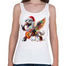 PRINTFASHION Vicces karácsonyi gitáros rocker party ló / Pegazus - Női atléta - Fehér