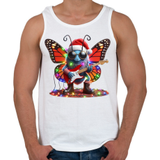 PRINTFASHION Vicces karácsonyi gitáros rocker party pillangó / lepke - Férfi atléta - Fehér