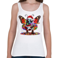 PRINTFASHION Vicces karácsonyi gitáros rocker party pillangó / lepke - Női atléta - Fehér női trikó