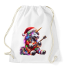 PRINTFASHION Vicces karácsonyi gitáros rocker party unikornis - Sportzsák, Tornazsák - Fehér