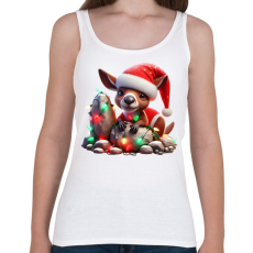 PRINTFASHION Vicces karácsonyi party kenguru kölyök - Mikulás ruhában - Női atléta - Fehér