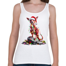 PRINTFASHION Vicces karácsonyi party kenguru - Mikulás ruhában - Női atléta - Fehér