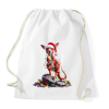 PRINTFASHION Vicces karácsonyi party kenguru - Mikulás ruhában - Sportzsák, Tornazsák - Fehér