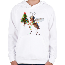 PRINTFASHION Vicces karácsonyi party szúnyog - Gyerek kapucnis pulóver - Fehér gyerek pulóver, kardigán