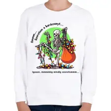 PRINTFASHION Vicces karácsonyi pulcsi / póló minta - csontváz - Gyerek pulóver - Fehér gyerek pulóver, kardigán