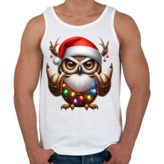 PRINTFASHION Vicces karácsonyi rocker party bagoly - Férfi atléta - Fehér