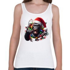 PRINTFASHION Vicces karácsonyi rocker party gorilla - Női atléta - Fehér