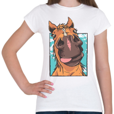 PRINTFASHION Vicces ló - Női póló - Fehér női póló