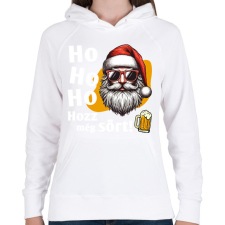 PRINTFASHION Vicces sörözős mikulás - Női kapucnis pulóver - Fehér női pulóver, kardigán