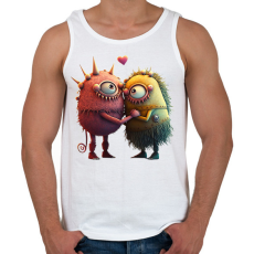 PRINTFASHION Vicces Szörnyecskés - cuki, csúnya, szerelmes minta - Férfi atléta - Fehér