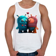 PRINTFASHION Vicces Szörnyecskés - cuki, csúnya, szerelmes minta - Férfi atléta - Fehér atléta, trikó