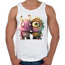 PRINTFASHION Vicces Szörnyecskés - cuki, csúnya, szerelmes minta - Férfi atléta - Fehér