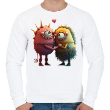 PRINTFASHION Vicces Szörnyecskés - cuki, csúnya, szerelmes minta - Férfi pulóver - Fehér férfi pulóver, kardigán