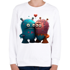 PRINTFASHION Vicces Szörnyecskés - cuki, csúnya, szerelmes minta - Gyerek pulóver - Fehér gyerek pulóver, kardigán