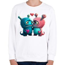 PRINTFASHION Vicces Szörnyecskés - cuki, csúnya, szerelmes minta - Gyerek pulóver - Fehér gyerek pulóver, kardigán