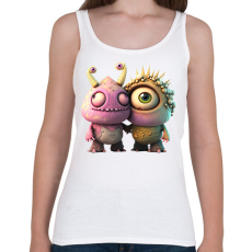 PRINTFASHION Vicces Szörnyecskés - cuki, csúnya, szerelmes minta - Női atléta - Fehér