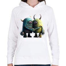 PRINTFASHION Vicces Szörnyecskés - cuki, csúnya, szerelmes minta - Női kapucnis pulóver - Fehér