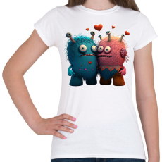 PRINTFASHION Vicces Szörnyecskés - cuki, csúnya, szerelmes minta - Női póló - Fehér