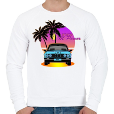 PRINTFASHION Vice City - BMW - Férfi pulóver - Fehér férfi pulóver, kardigán