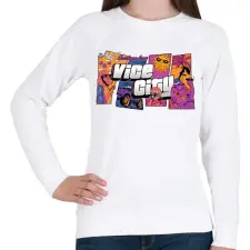PRINTFASHION Vice City kalandok - Női pulóver - Fehér női pulóver, kardigán