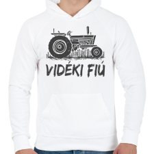 PRINTFASHION Vidéki fiú - Férfi kapucnis pulóver - Fehér férfi pulóver, kardigán