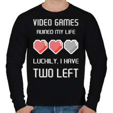 PRINTFASHION Video Games ruined my life - Luckily I have two left - Férfi pulóver - Fekete