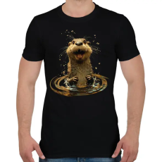 PRINTFASHION vidra póló - Férfi póló - Fekete