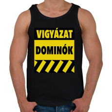 PRINTFASHION Vigyázat dominók! - Férfi atléta - Fekete