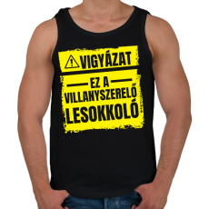 PRINTFASHION Vigyázat ez a villanyszerelő lesokkoló - Férfi atléta - Fekete