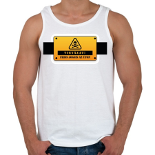 PRINTFASHION Vigyázat! Friss jogsis az úton - Férfi atléta - Fehér atléta, trikó