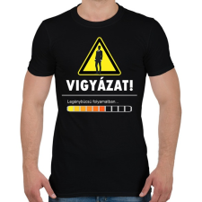 PRINTFASHION Vigyázat! Legyénybúcsú folyamatban - Férfi póló - Fekete férfi póló