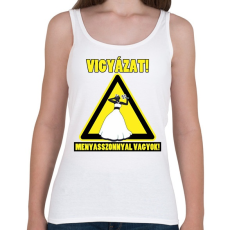 PRINTFASHION Vigyázat! Menyasszonnyal vagyok! - Női atléta - Fehér